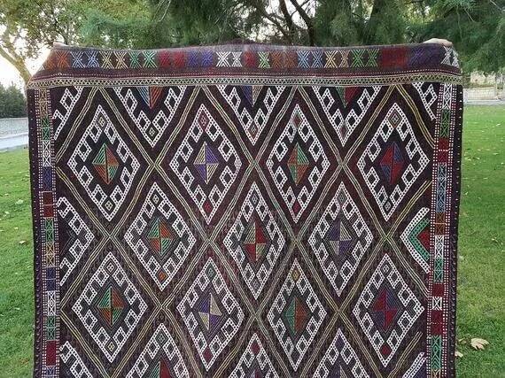 Kilim turc vintage tissé main 160x260 cm