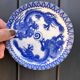 Small vintage plates made in Japan in blue and white porcelain.