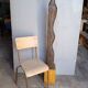 Large stylized sculpture ep 1950/60 carved wood + base
