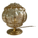 Vintage glass table lamp - amber bubble globe
