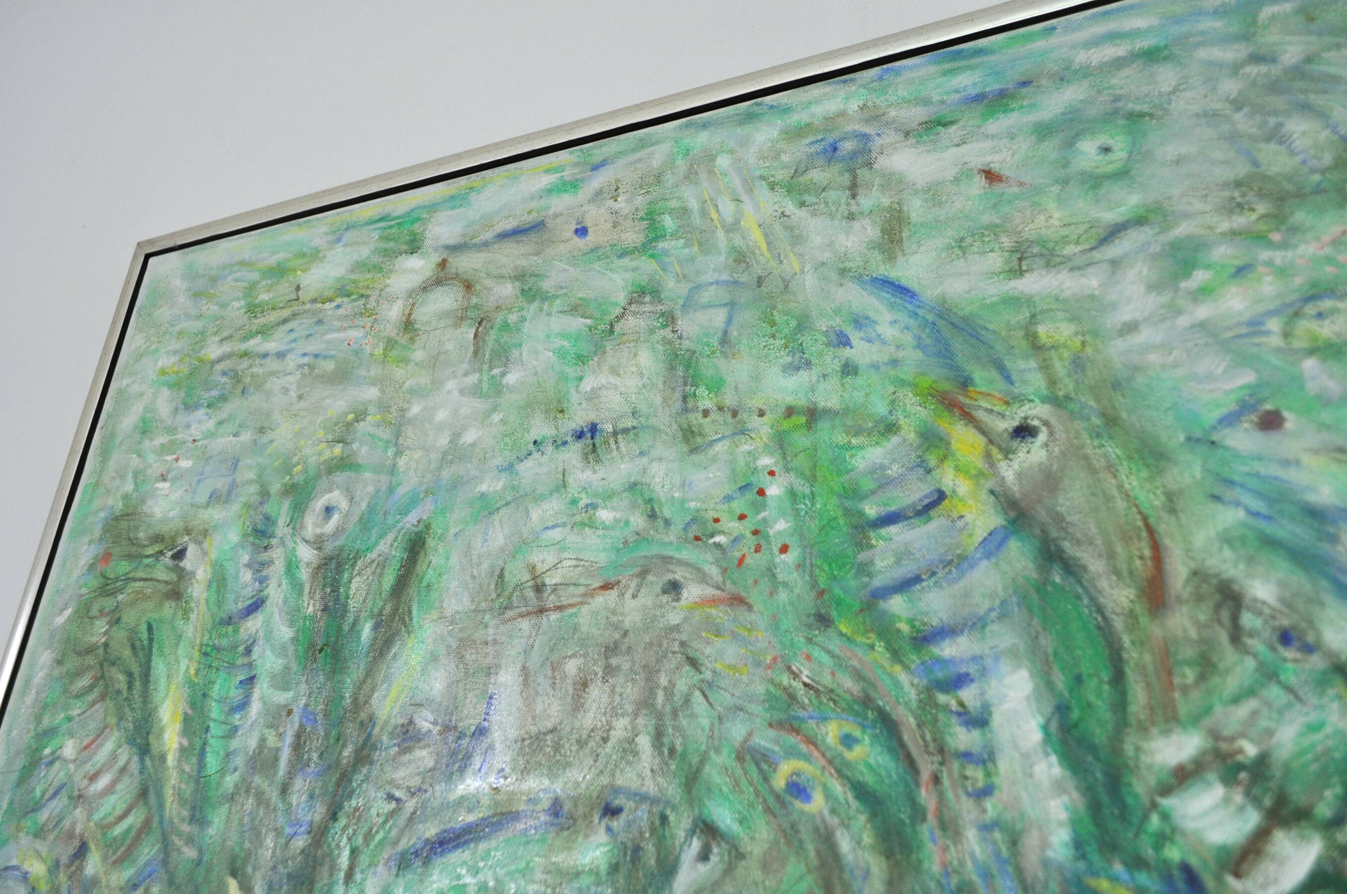 Abstract impressionism painting - Movement. Green Growth