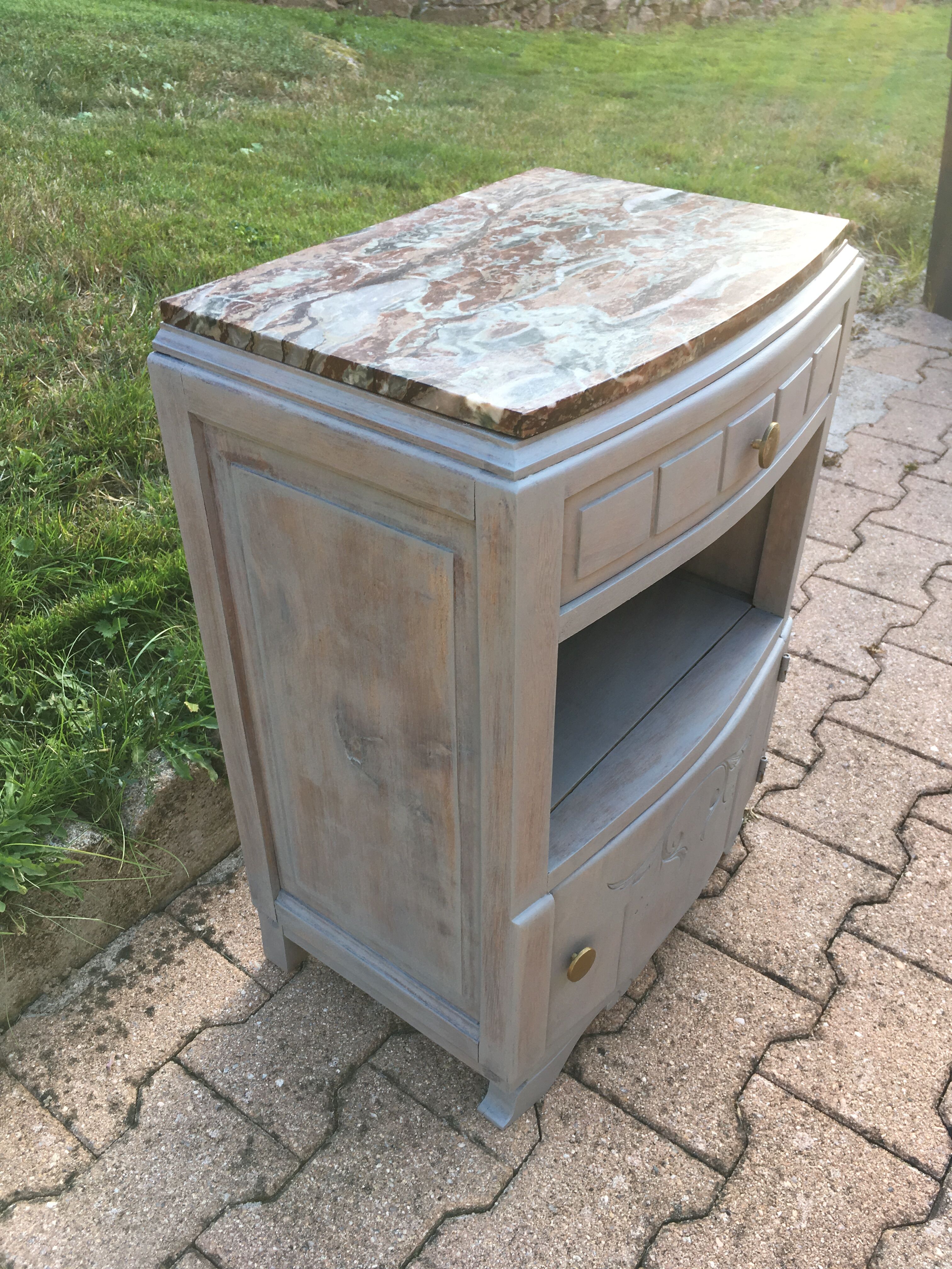 Marble top nightstand