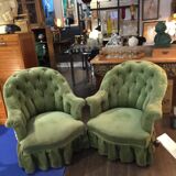 Pair toad armchairs