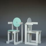 Rare pair of 'Plakhout' Side Chairs by Henk Lampe. 1979