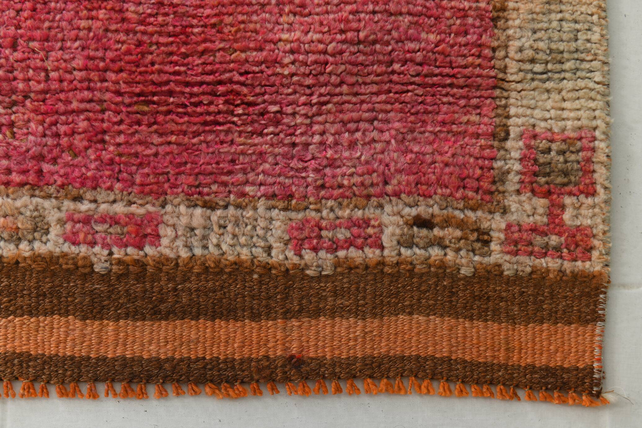 3x10 Faded Pink Handmade Orientel Runner, Decorative Hall Rug, 92x307Cm