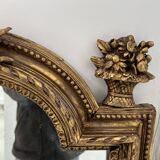 Louis XVI style mirror in wood and gilded stucco, 19th century