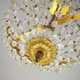 Balloon chandelier with glasses and bronze pampilles