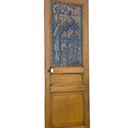 old door with decorated window