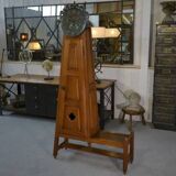 Guillerme et Chambron standing clock with earthenware decoration by Danikowski 1950s