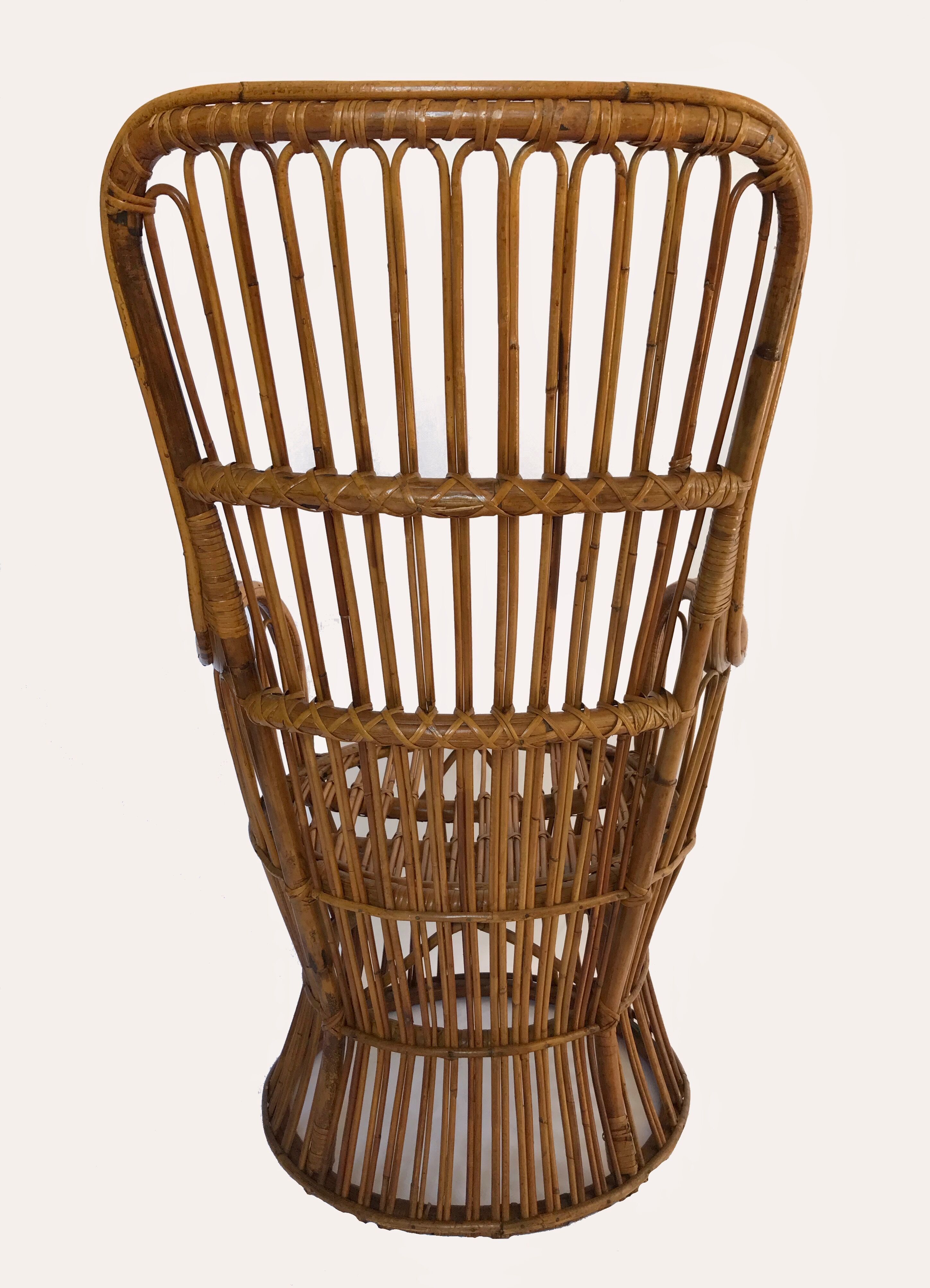 Rattan chair by Dal Vera, Italy 1950