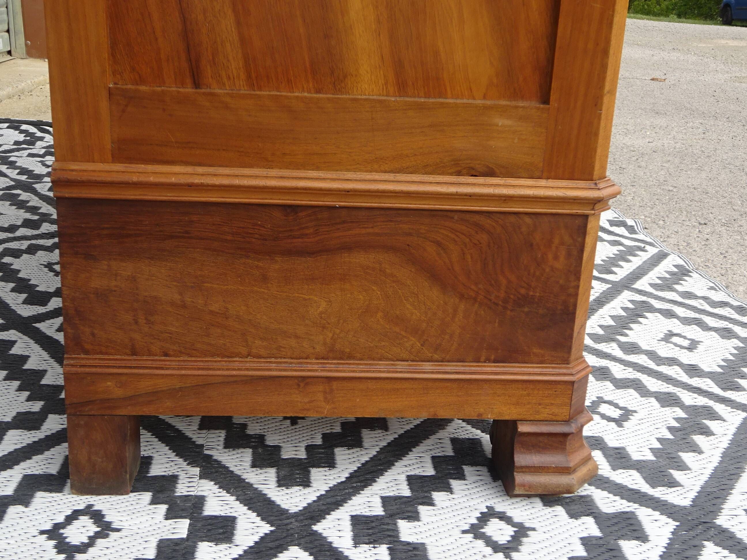 Large antique wardrobe in solid walnut