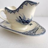 Antique ironstone sauceboat “Summer” Clairefontaine