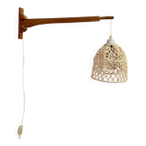 Large modular teak wall light Scandinavian design 1960.