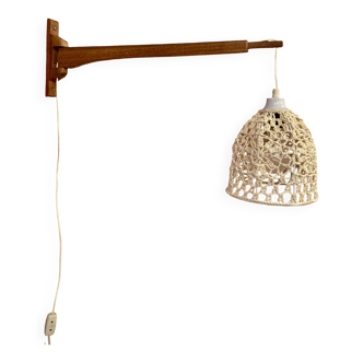 Large modular teak wall light Scandinavian design 1960.