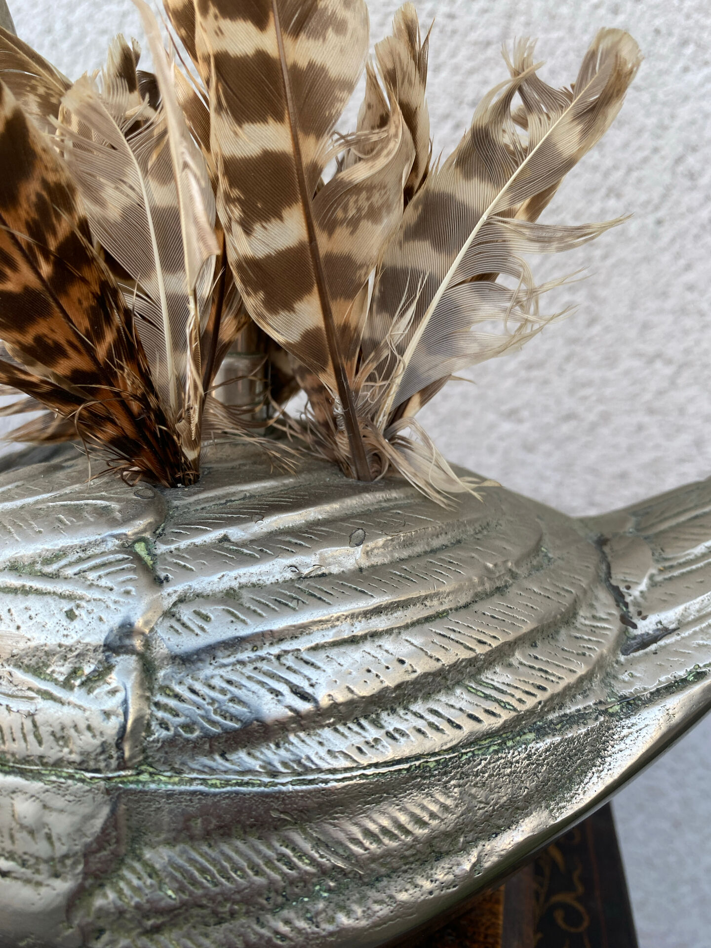 Lampe canard en étain