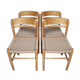 Serie 4 chairs wood and rope ep 1970/80 design