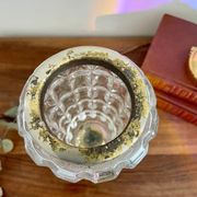 Grande bonbonnière verre et métal doré