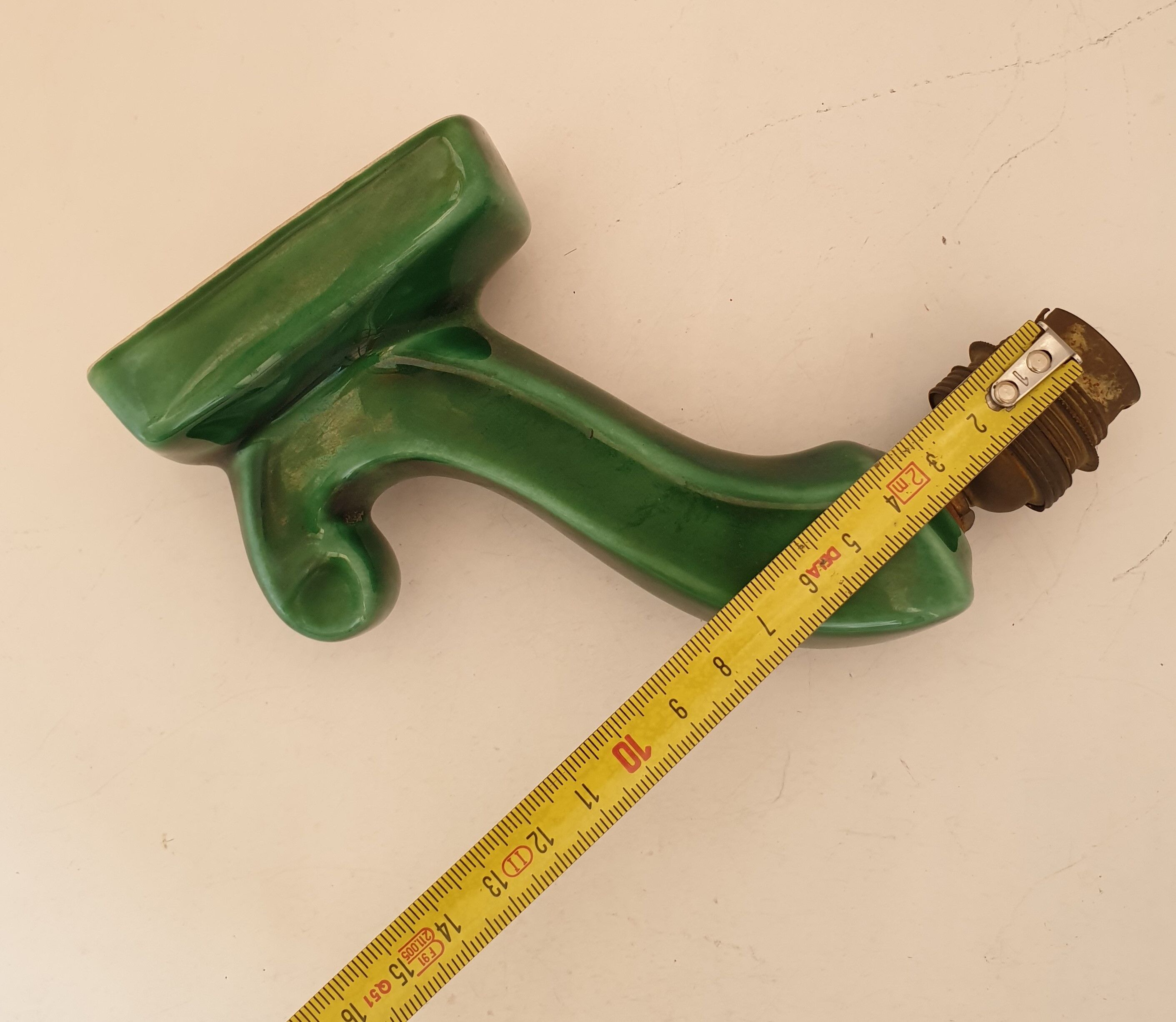 Pair of art deco sconces in emerald green ceramic