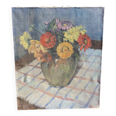 Still life bouquet A.L Murgier, old painting flowers