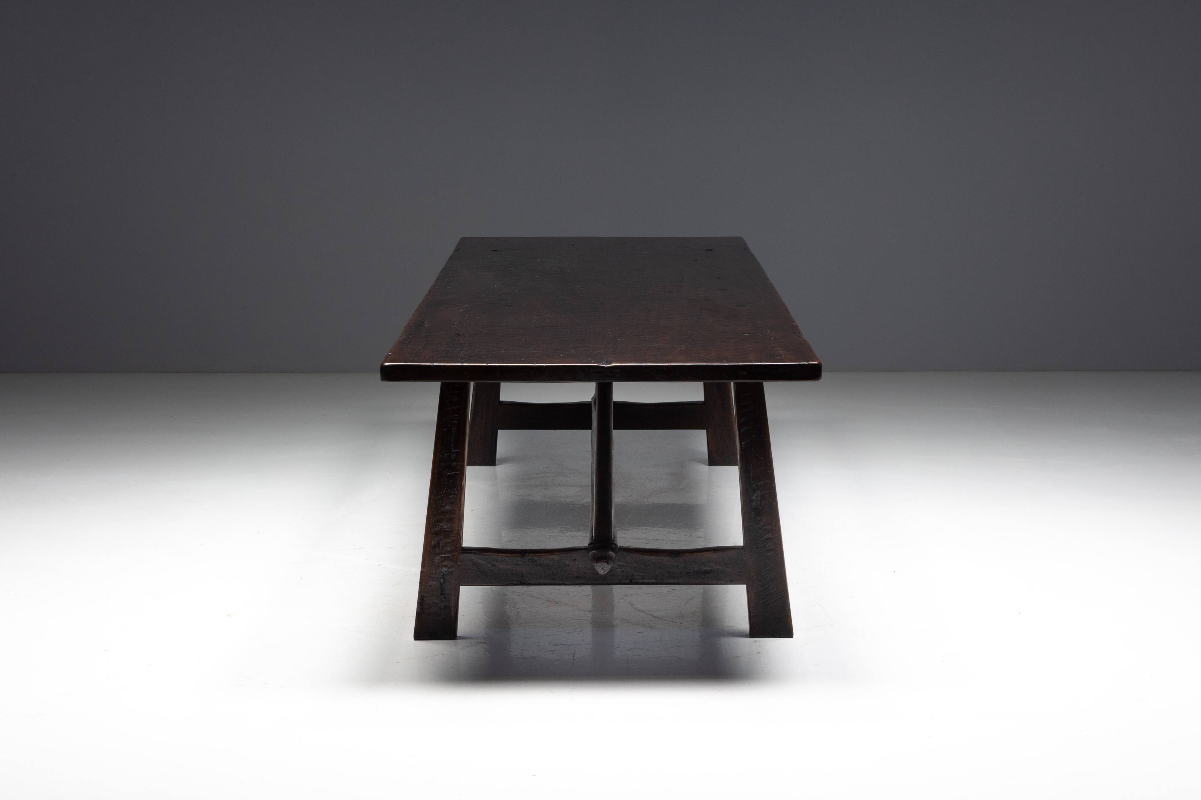 Rustic Vernacular Dining Table, France, Early 20th Century