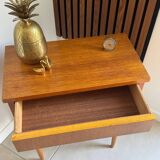 Vintage light wood bedside table