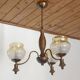 Vintage Pendant Light / Copper Rustic Hanging Lamp / Colonial Chandelier