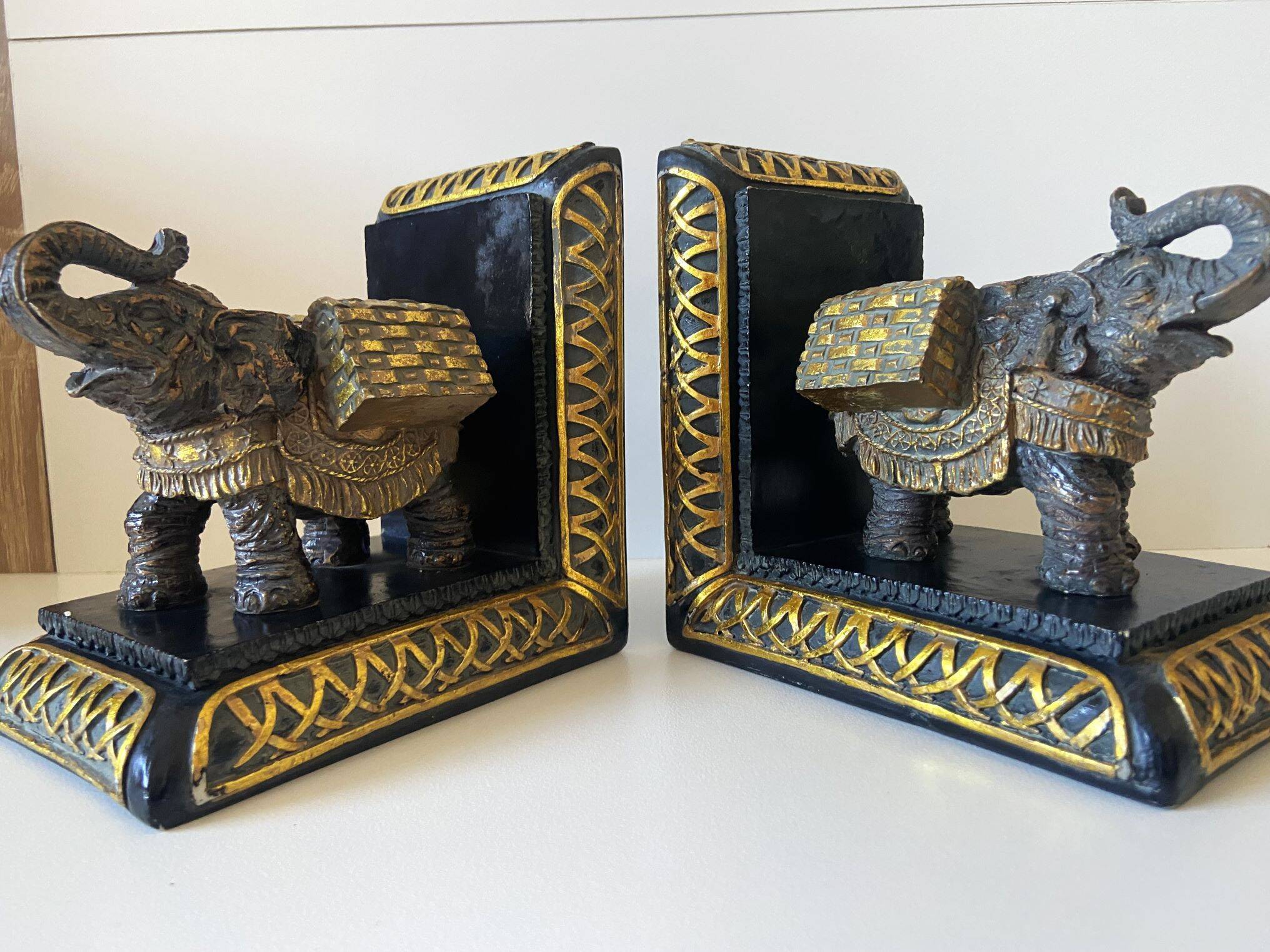 Pair of Unique Decorative Elephant Bookends Made in India