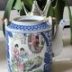 Japanese fine porcelain teapot, Geisha/cherry blossom patterns, Bamboo imitation handle