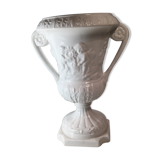 Vases "Medicis" balustre with two white ceramic handles