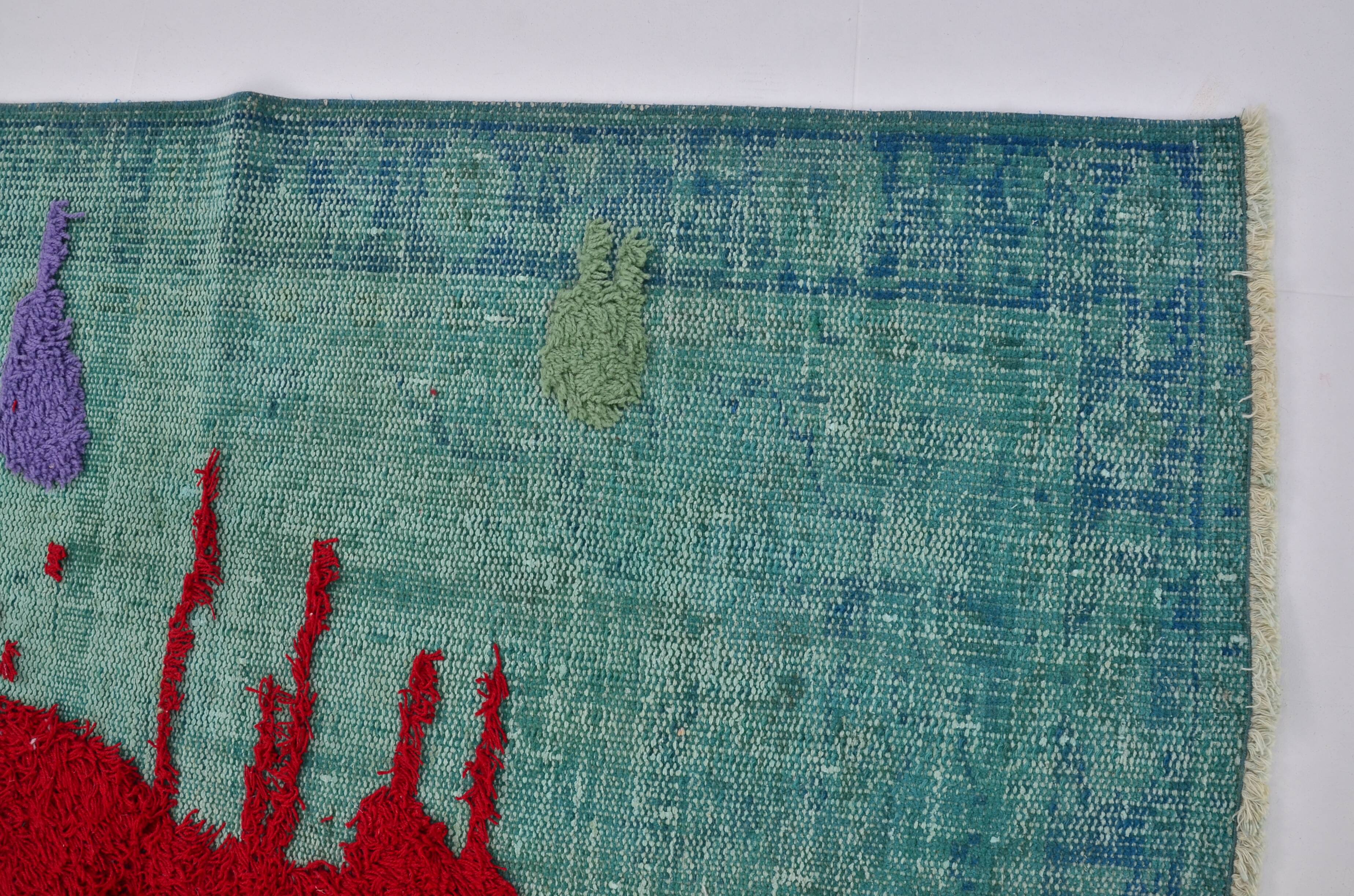 One Kind Unique Vintage Wool Carpet