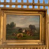 The herd. oil on canvas xixth j Paris