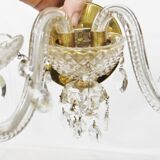 Murano diamond point glass wall lamp with pendant