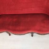 Red velvet bench