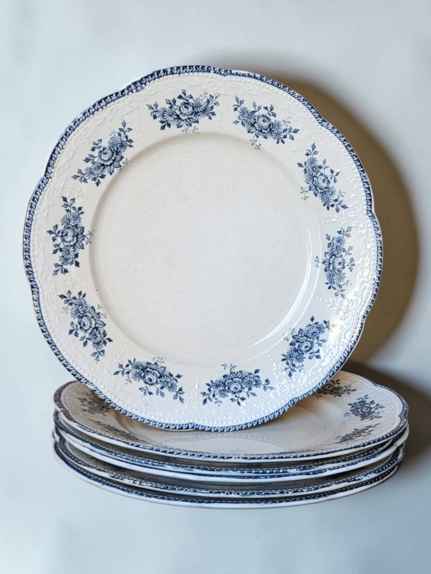 6 assiettes plates Badonviller modèle Richelieu