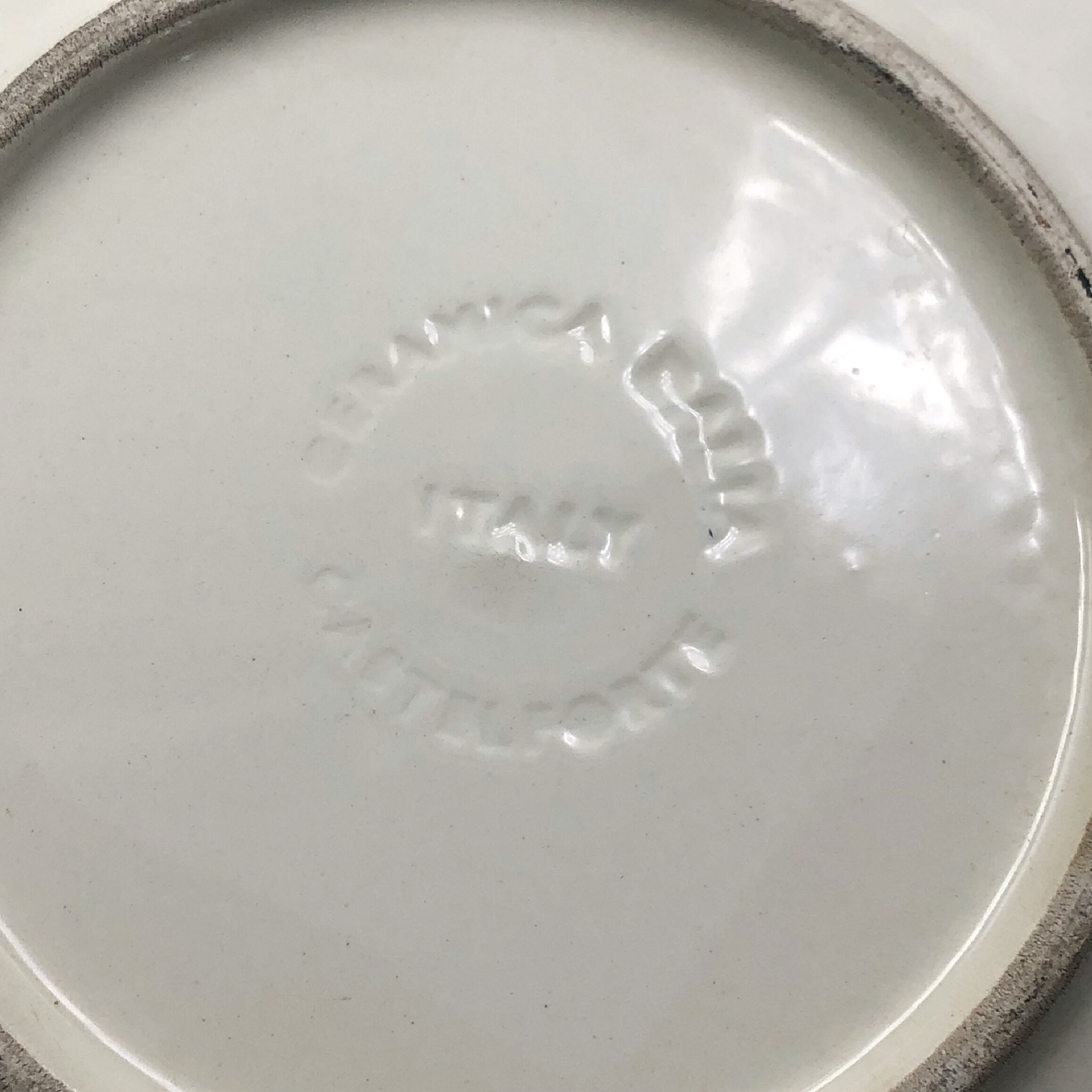 Two blue speckled plates