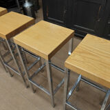 Lot of 6 old bar top stools 1970