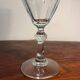 Wine water stemmed glass with chiseled decoration