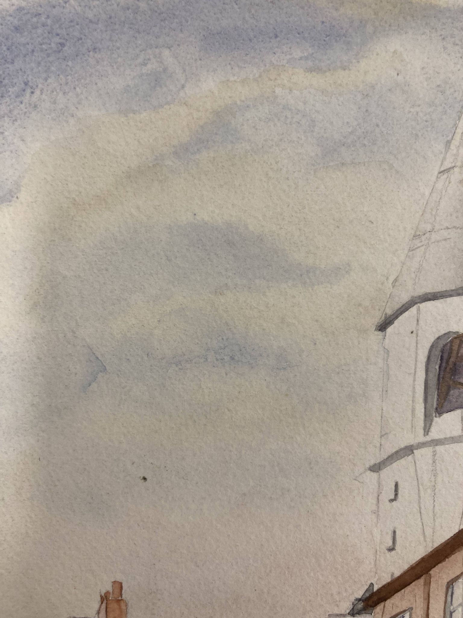 Our Lady of Hope, signed vintage watercolor