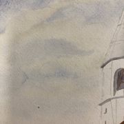Our Lady of Hope, signed vintage watercolor