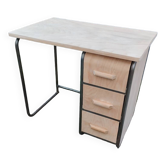 Bureau tubulaire vintage en bois et métal