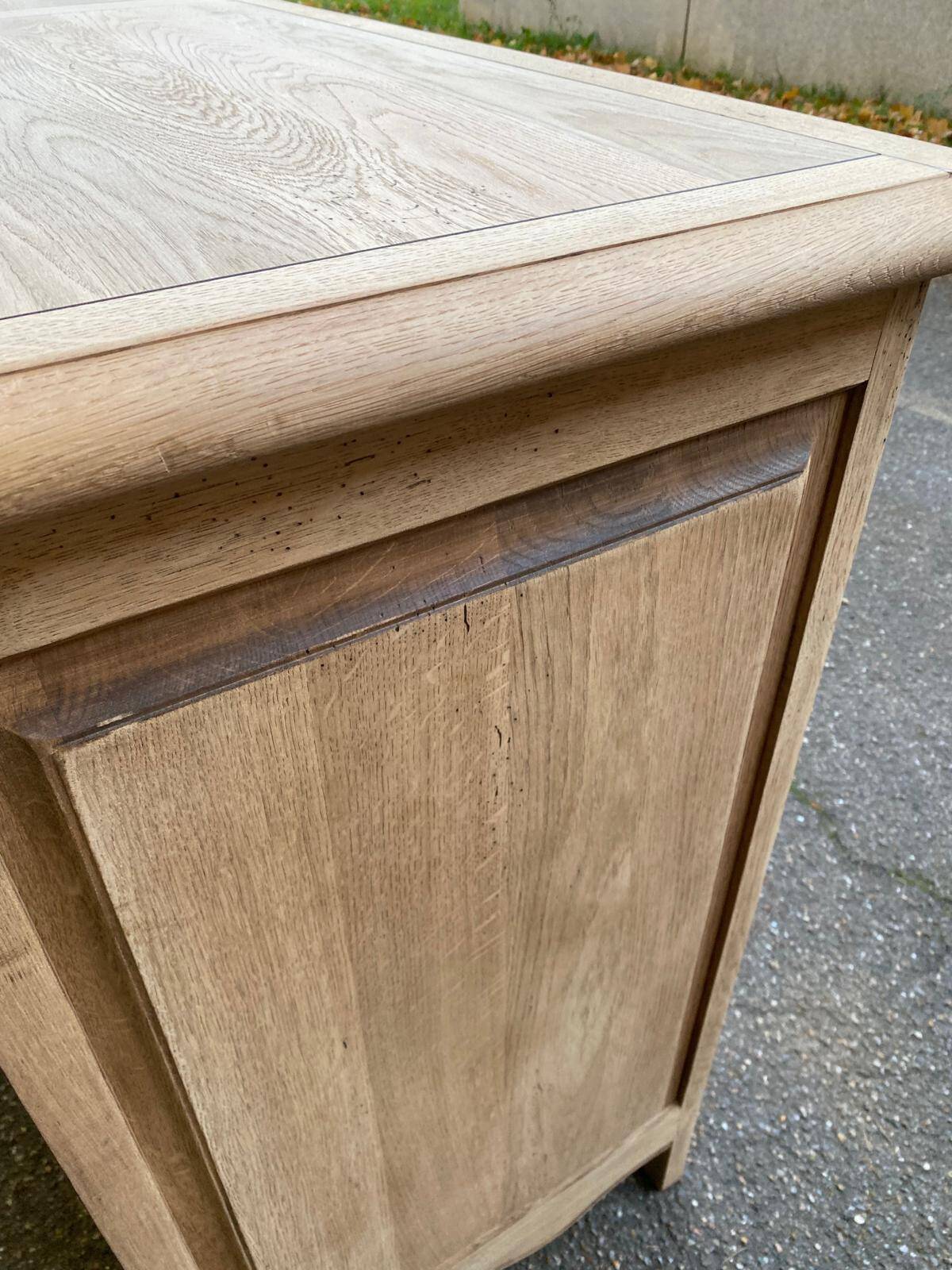 Renovated sideboard in solid oak from the 19th century, 190cm.