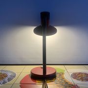 Vintage red and black metal desk lamp