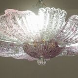 Vintage Murano glass ceiling lamp pink