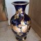 Blue vase from Tours, signed Gustave Asch, Sainte Radegonde