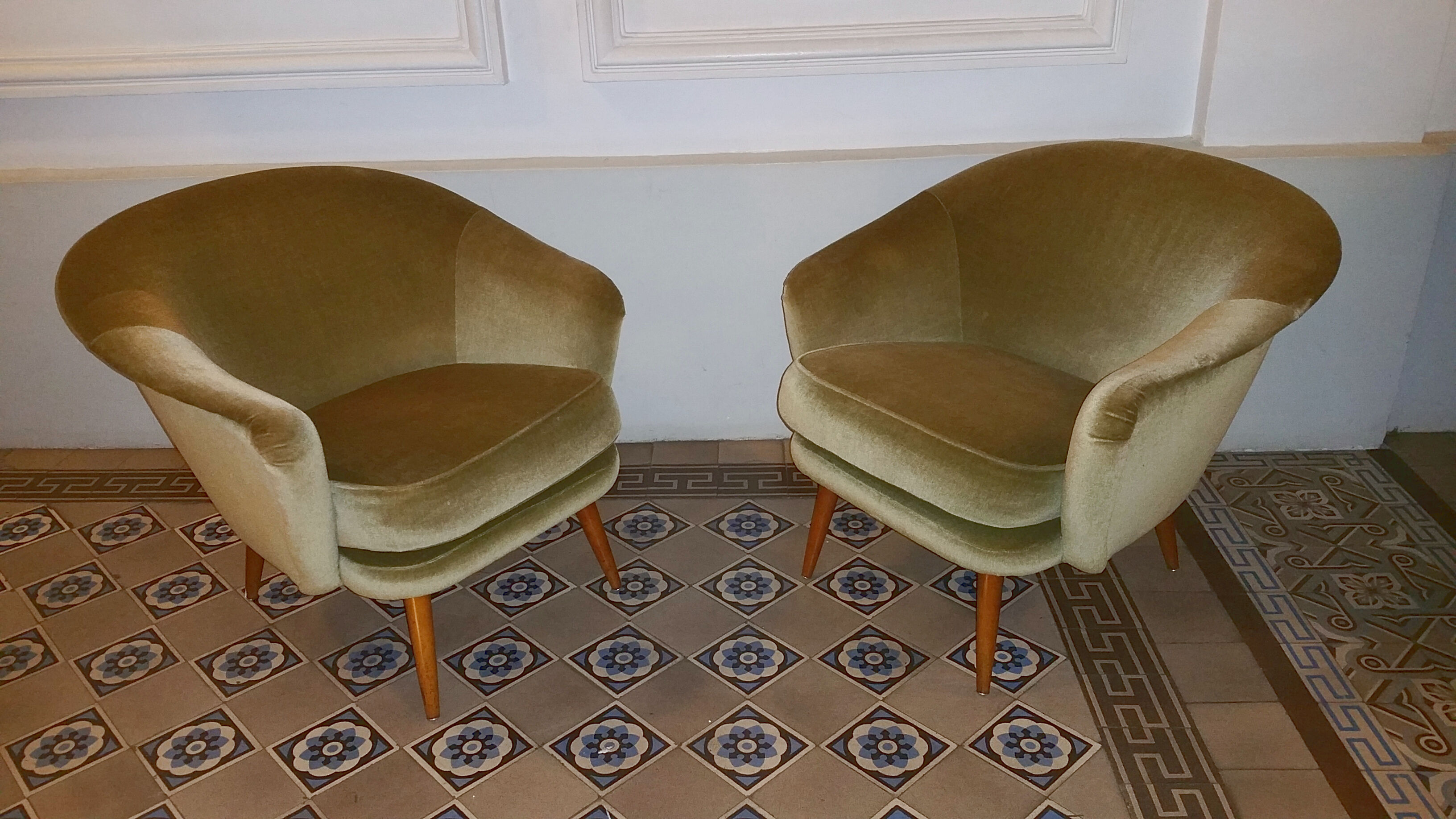 Organic Chair Danish Scandinavian years 50 / 60 ice green vintage