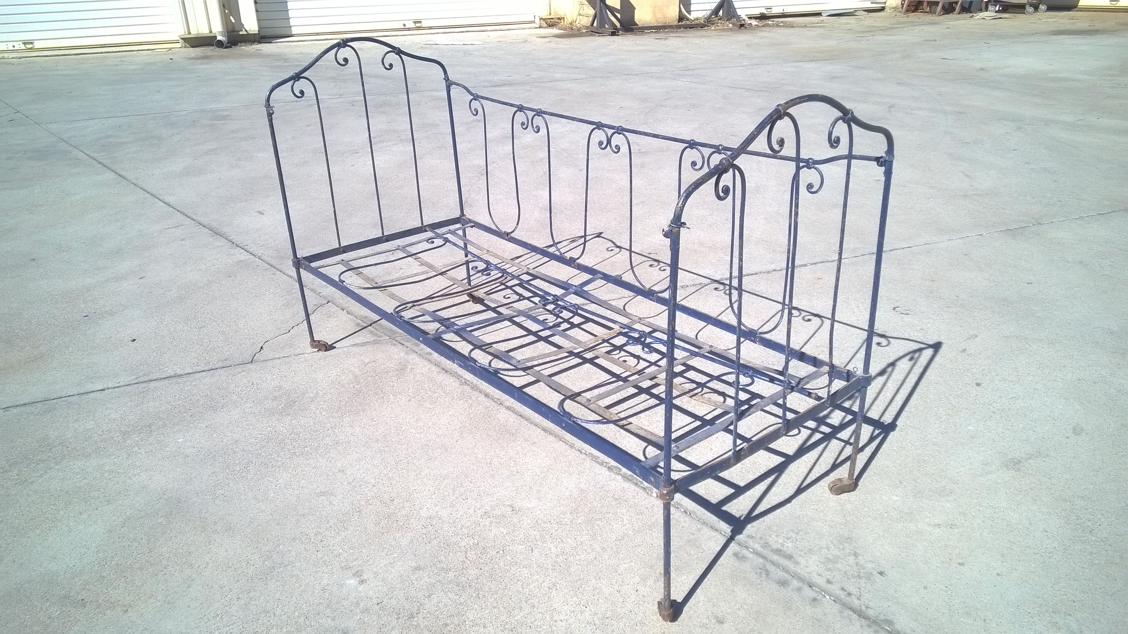 Napoleon III wrought iron folding bed