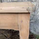 Art Deco farmhouse table in raw wood