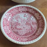 Set of twelve flat plates Villeroy & Boch – Rusticana, English cottage design, pink colour.