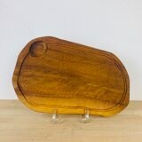 Olive wood cutting board brutalist brass feet