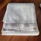 Antique French linen sheet – 19th century hand-woven hemp fabric (250×200 cm)